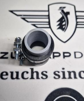 Preview: Zündapp Ansaugrohr 276-04.108 für KS 50 mit Bing 19 Vergaser inklusive Maßgenauer Ansauggummi + NORMA Schellen !